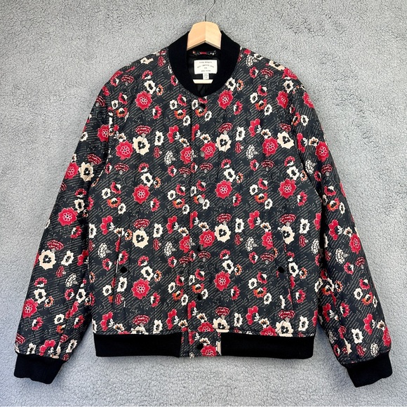 Club Monaco Floral Pattern Jacket - Black, Red, White Men’s Large - Picture 1 of 13